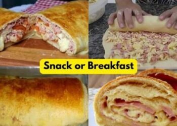 Easy Bread with Cheese and Ham for a Snack or Breakfast