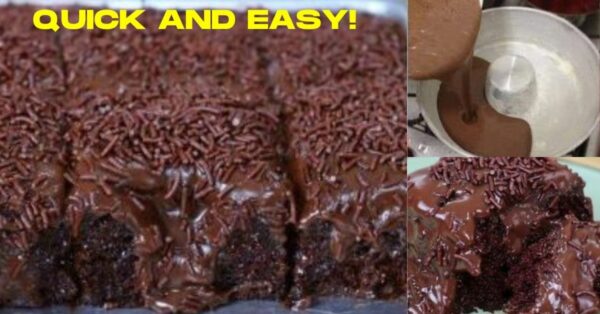 Easy and Quick Chocolate Cake with Frosting, in 35 minutes