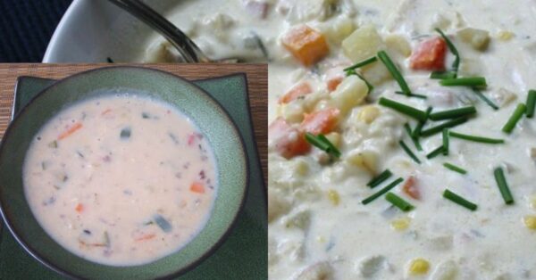 Creamy potato soup with bacon