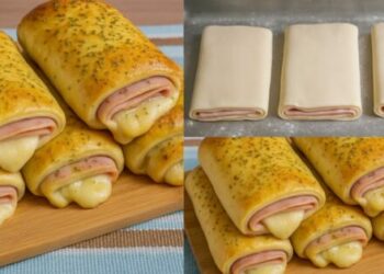 Bread Stuffed with Cheese and Ham Just Like Fast Food
