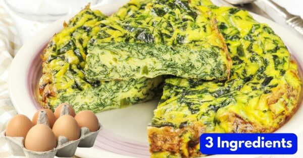 Spinach Omelette with 3 Ingredients, in 10 Minutes