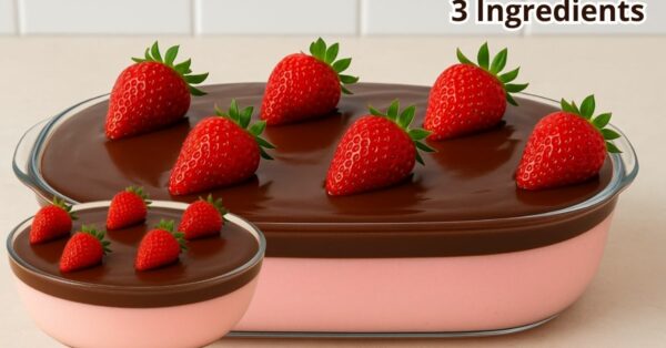 Strawberry & Chocolate Dessert – Only 3 Ingredients, Ready in 10 Minutes
