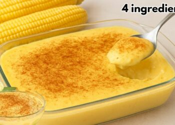Sweet Corn Dessert with Condensed Milk, 4 ingredients, Mega Creamy