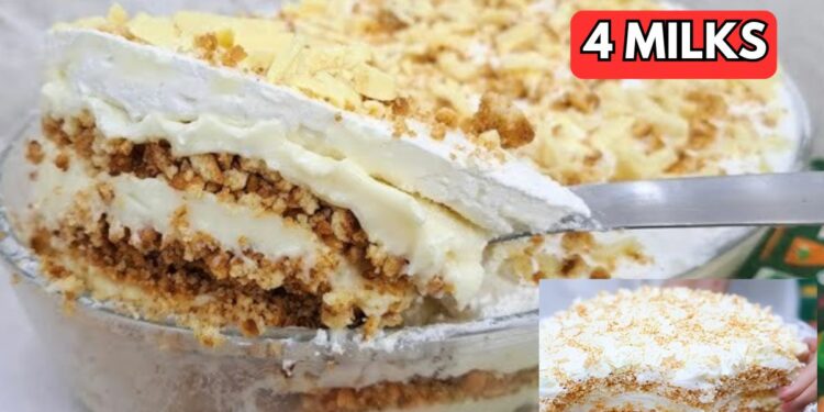 Creamy 4-milk ice cream pie