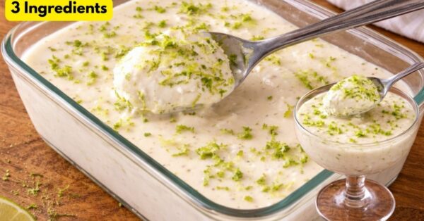 Lemon Dessert with 3 Ingredients Without Dairy, in 5 minutes