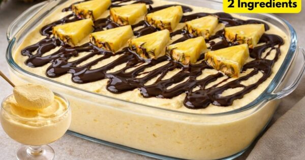 2-Ingredient Creamy Pineapple Dessert (No-Bake & Budget-Friendly)