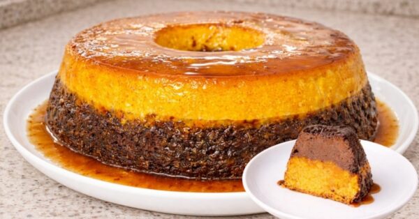 Carrot Flan Cake with Chocolate in a Blender, in minutes.
