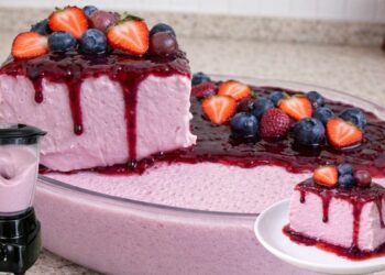Family-Size Blender Grape Cream Dessert, in minutes