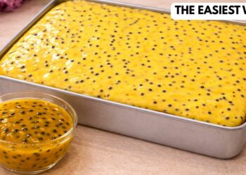 Easy Passion Fruit Cake with Creamy Topping