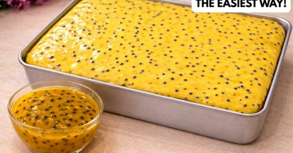 Easy Passion Fruit Cake with Creamy Topping