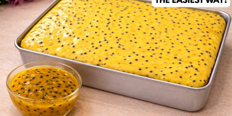 Easy Passion Fruit Cake with Creamy Topping